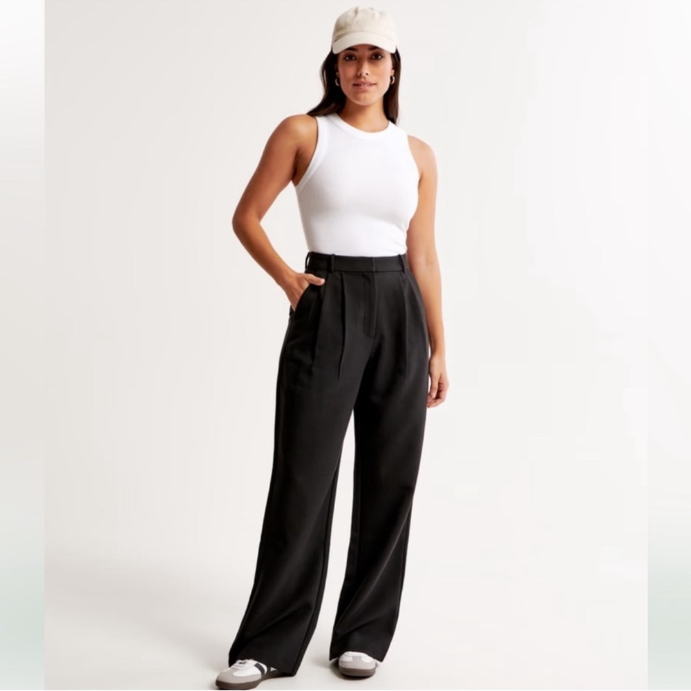 Abercrombie & Fitch A&F Sloane Wide Leg Trousers 32s 14 short